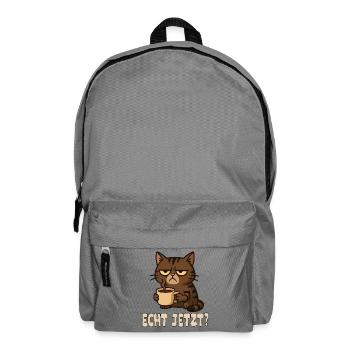 Mürrischer Katzen-Design mit Kaffeetasse - Sac à dos - gris éléphant - Devant