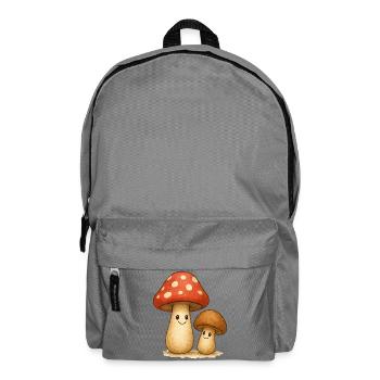 Playful mushroom motifs for children and nature fans - Backpack - elephant grey - Front