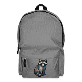 Raton laveur géométrique Low Poly - Sac à dos - gris éléphant - Devant