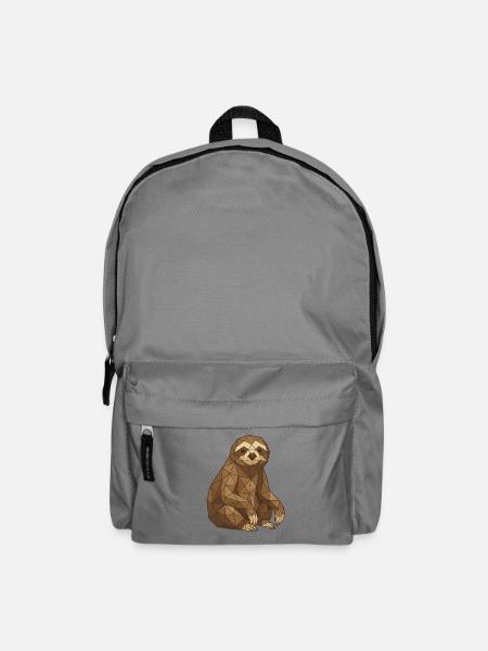 Geometrisches Faultier Low-Poly - Rucksack - Mittelgrau