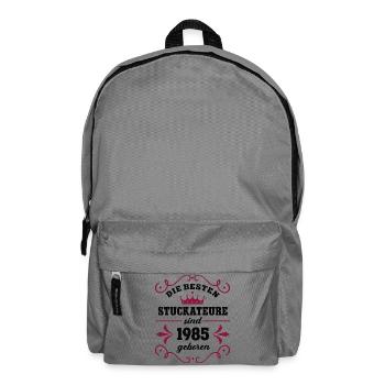 Plasterer born 1985 Vintage 85 Birthday - Backpack - elephant grey - Front