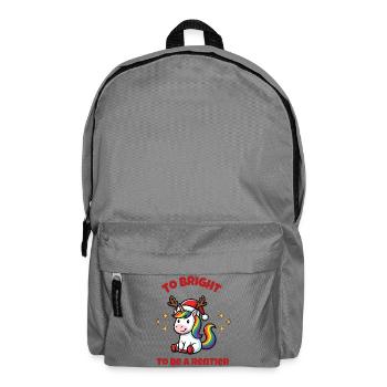 Fabulous Rainbow Christmas Unicorn - Rucksack - Mittelgrau - Vorne