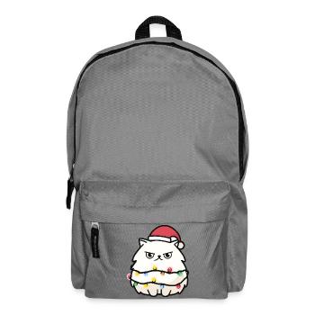 Kuschelkätzchen mit Lichterkette - Rucksack - Mittelgrau - Vorne