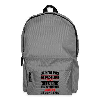 Nur mit Aperitif-Humor - Rucksack - Mittelgrau - Vorne