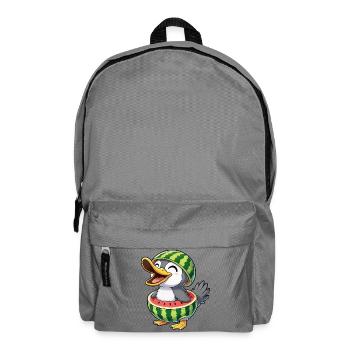Cute Cartoon Duck Penguin Bird Melon Summer Joy - Backpack - elephant grey - Front