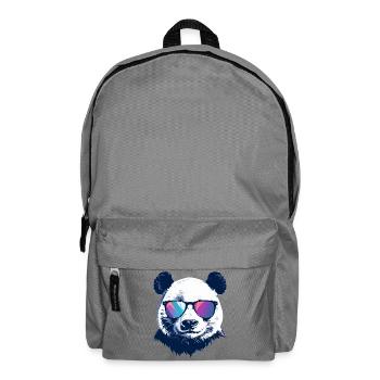 cooler Panda mit Neon Sonnenbrille Porträt Motiv - Rucksack - Mittelgrau - Vorne