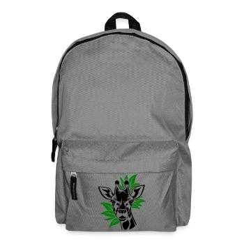 Giraffe with leaves in the background - Backpack - elephant grey - Front