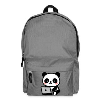 Panda kawaii geek - dessin mignon - Sac à dos - gris éléphant - Devant