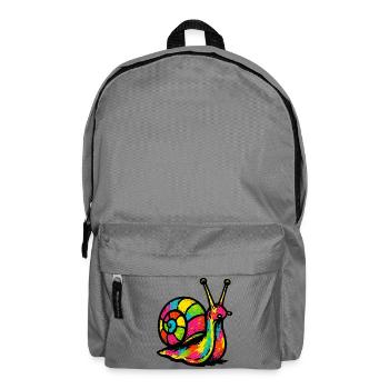 Rainbow Snail: Pop Art Gastropod - Backpack - elephant grey - Front