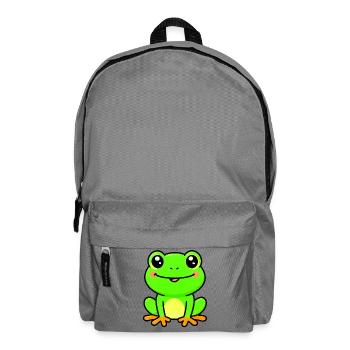 Bright Lime Frog Charm - Backpack - elephant grey - Front