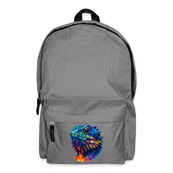 Bartagame Geometrischer Stil Low Poly Blau - Rucksack - Mittelgrau - Vorne