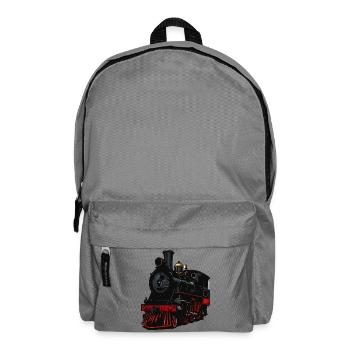 Dampflok Retro-Look - Rucksack - Mittelgrau - Vorne