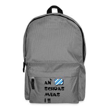 An Schoaß muas i, An Scheiß muas i - Sac à dos - gris éléphant - Devant