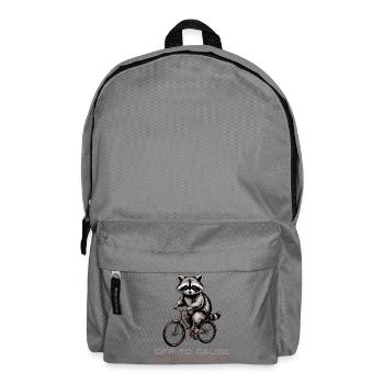 Off to Cause a Kerfuffle Raccoon - Backpack - elephant grey - Front