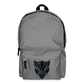 Geometrischer Panther - Rucksack - Mittelgrau - Vorne