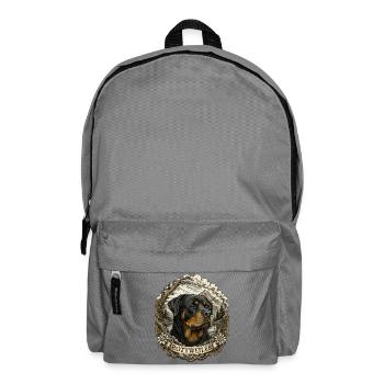 Rottweiler im Vintage Stil mit Berglandschaft - Rucksack - Mittelgrau - Vorne