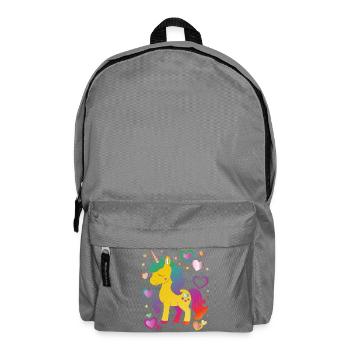 Niedliches Einhorn mit Herzen Design - Rucksack - Mittelgrau - Vorne