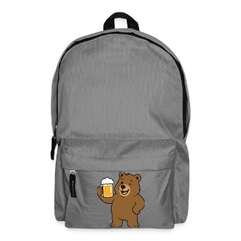 Bear with beer glass - Backpack - elephant grey - Front