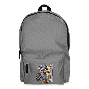 Waschbär auf nächtlicher Snacktour - Rucksack - Mittelgrau - Vorne
