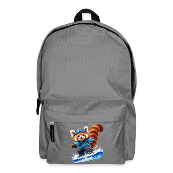Snowboardender Red Panda auf Blue Board - Rucksack - Mittelgrau - Vorne