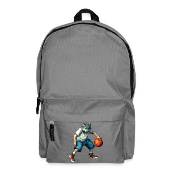 Wölfe Basketballer / Basketball Wolf - Rucksack - Mittelgrau - Vorne