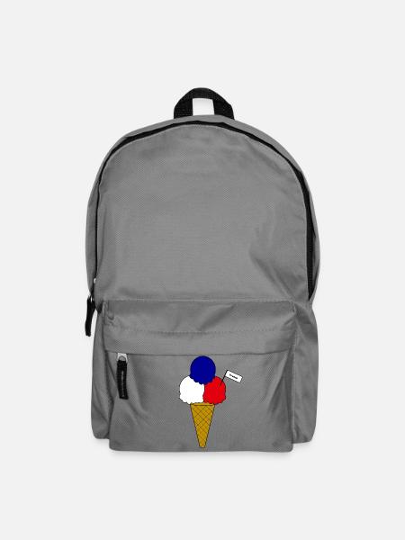 Französich France Flag Eiscreme - Rucksack - Mittelgrau