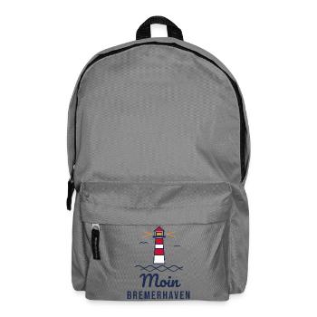 Moin Bremerhaven – Leuchtturm Nordsee Motiv - Rucksack - Mittelgrau - Vorne