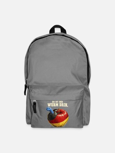 Da ist der Wurm drin – AfD Kritik im Vintage-Stil - Rucksack - Mittelgrau