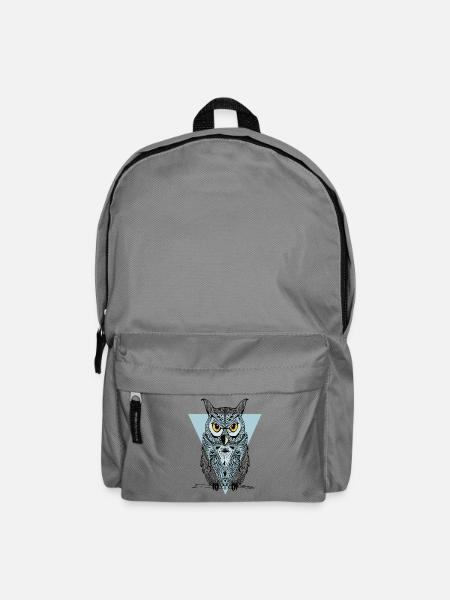 eule Dreieck illuminati Vogel Augen gothic fantasy - Rucksack - Mittelgrau