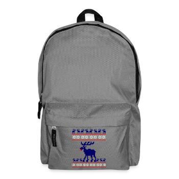Reindeer Pattern Knitting Winter Rudolf Elk Pixel xma - Backpack - elephant grey - Front