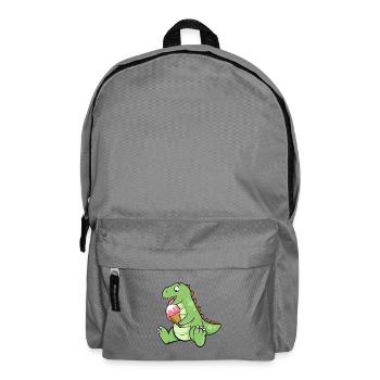 Eiscreme Dino Erdbeereis Dinosaurier T-Rex Saurier - Rucksack - Mittelgrau - Vorne