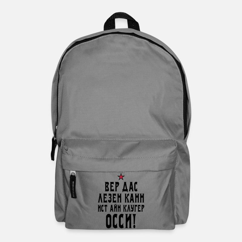 133 Wer das lesen kann ist ein kluger Ossi Stern - Rucksack - Mittelgrau