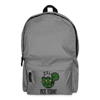 Not today - cute - sleeping - lazy - turtle - baby - Backpack - elephant grey - Front