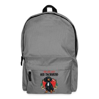 Motif floral de cœur de teckel - Sac à dos - gris éléphant - Devant