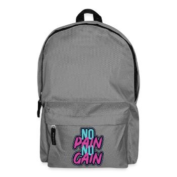 Citation motivante pour la salle de sport No Pain No Gain - Sac à dos - gris éléphant - Devant