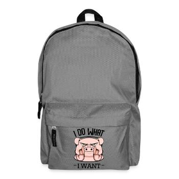 Angry pig finger pointing - Backpack - elephant grey - Front