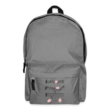 Pink Pigs gribouille sur fond noir - Sac à dos - gris éléphant - Devant