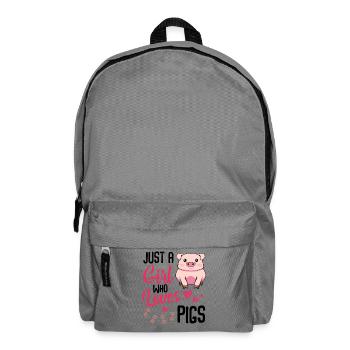 Pink Pig Loves Coffee Hearts - Backpack - elephant grey - Front
