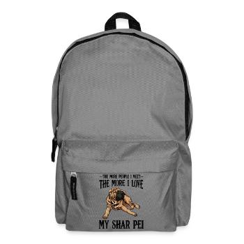 Salon Bulldog décontracté Imprimé Shar Pei - Sac à dos - gris éléphant - Devant