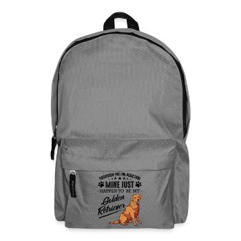 Goldener Retriever Hund auf Schwarz - Rucksack - Mittelgrau - Vorne