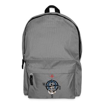 Compass anchor and steering wheel - Backpack - elephant grey - Front