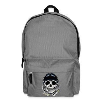 Sportsman Sports Skating Skater Skull Skateboard - Backpack - elephant grey - Front
