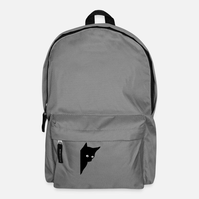 Black cat with shining eyes - Backpack - elephant grey