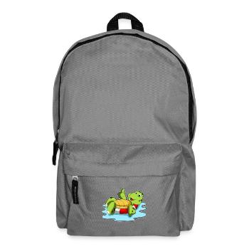Schildkröte Schwimmen Schwimmring Sommer - Rucksack - Mittelgrau - Vorne