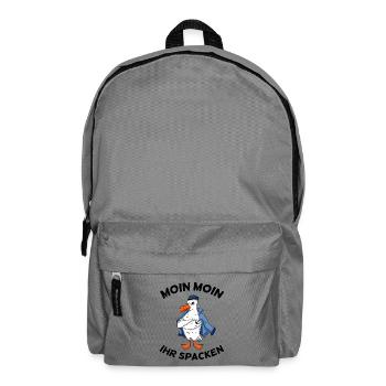 Moin Moin Ihr Spacken Seemöwe Anker Tattoo - Rucksack - Mittelgrau - Vorne