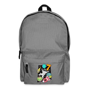 7ème anniversaire - Astronaute garçon anniversaire d’enfant - Sac à dos - gris éléphant - Devant