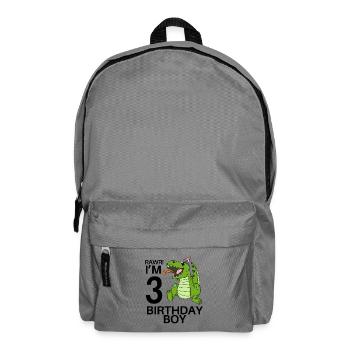 3rd birthday - 3 years old - children's birthday party - Backpack - elephant grey - Front