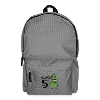 5th birthday - 5 years old - I am 5 - Backpack - elephant grey - Front