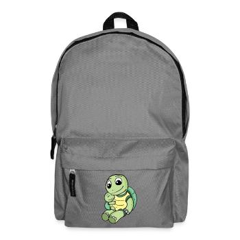Tortue famille - tortue avec bébé - Sac à dos - gris éléphant - Devant