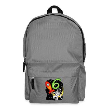 6e anniversaire - 6 ans astronaute cadeau garçons - Sac à dos - gris éléphant - Devant